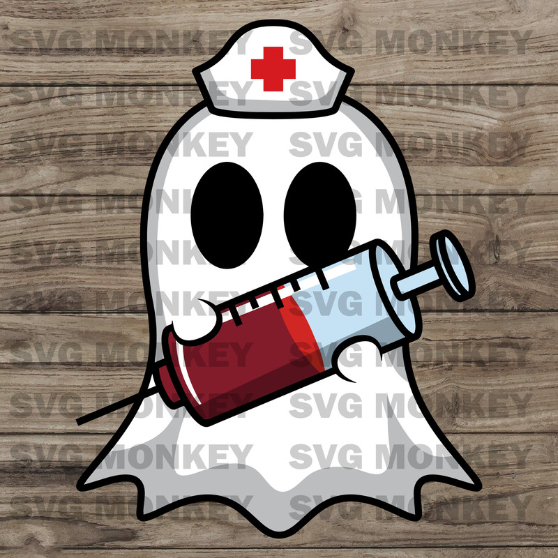 Nurse Ghost SVG Nursing School Halloween Clip Art Cut File Silhouette dxf eps png jpg.jpg
