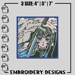 muichiro tokito embroidery design, kimetsu no yaiba embroidery, anime design, logo design, anime shirt, digital download