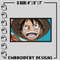 luffy laugh embroidery design