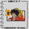 Luffy punch fire embroidery design