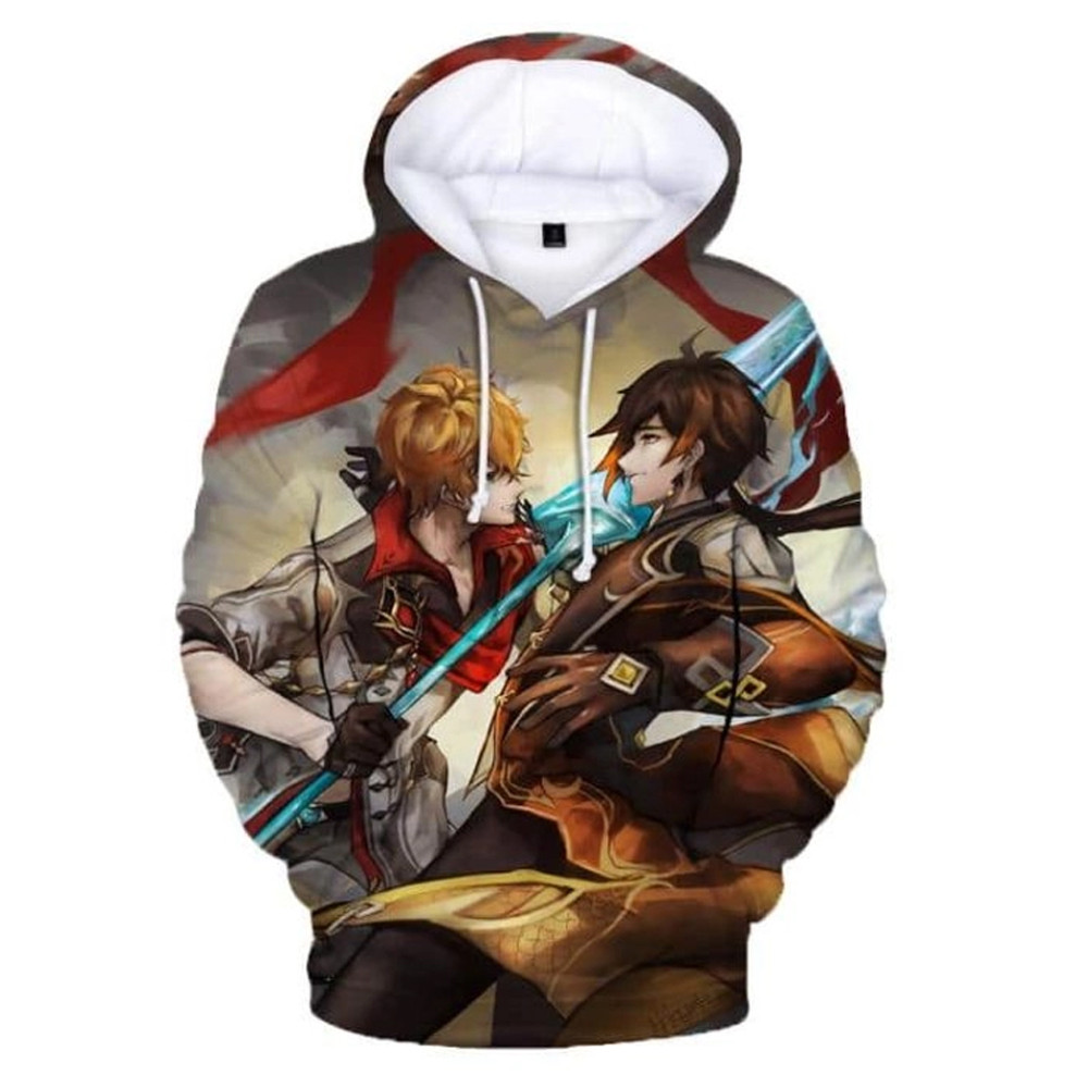 Childe Zhongli All Over Print 3D Hoodie Zip Hoodie, Childe Zhongli Genshin Impact 3D Hoodie Zip Hoodie Fleece Hoodie