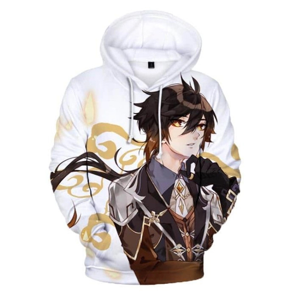 Zhongli All Over Print 3D Hoodie Zip Hoodie, Zhongli Genshin Impact 3D Hoodie Zip Hoodie Fleece Hoodie