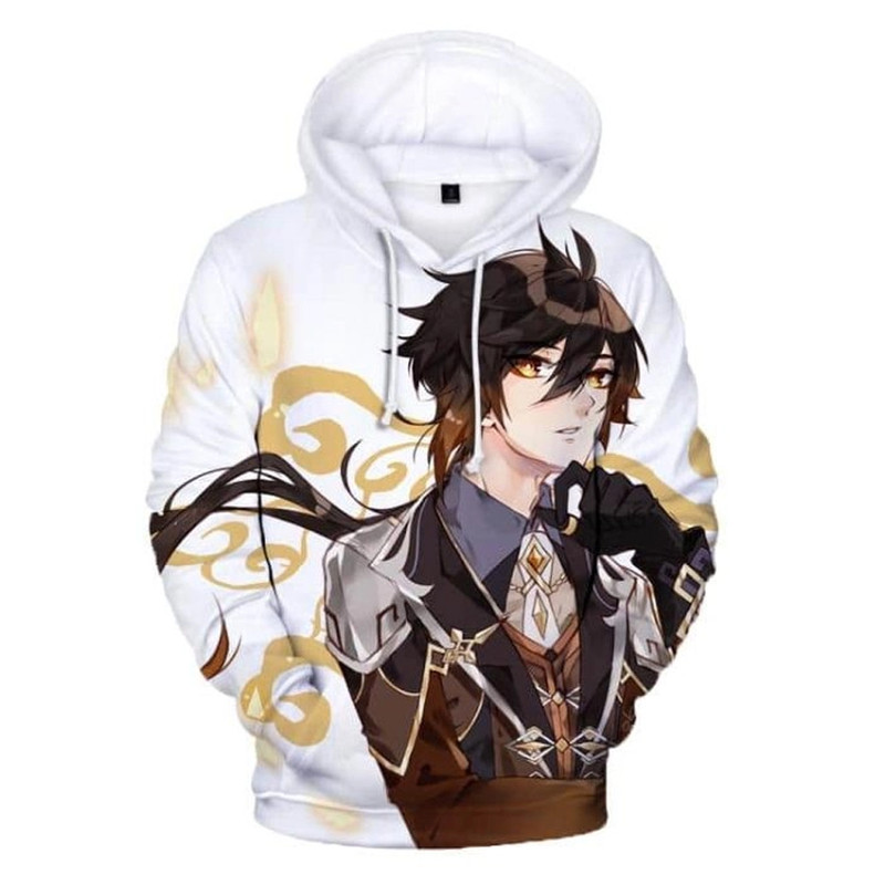 Zhongli All Over Print 3D Hoodie Zip Hoodie, Zhongli Genshin Impact 3D Hoodie Zip Hoodie Fleece Hoodie