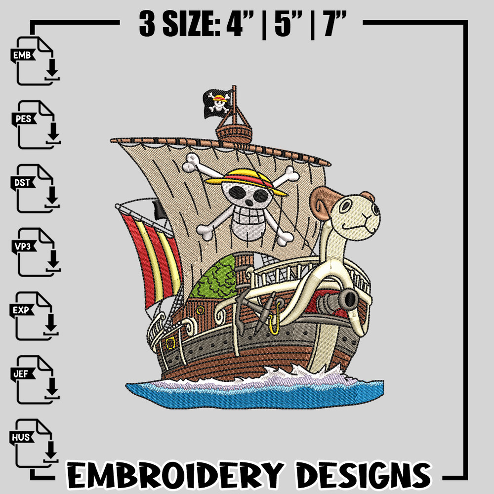Going Merry embroidery design