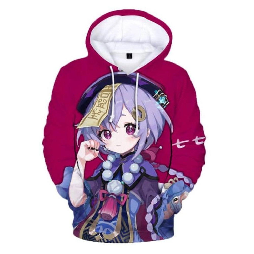 Qiqi All Over Print 3D Hoodie Zip Hoodie, Qiqi Genshin Impact 3D Hoodie Zip Hoodie Fleece Hoodie, Qiqi Hoodie 3D