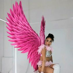 Angel Wings costume, Wings cosplay, Pink sexy wing, Christmas angel, Adult Angelic wings, Dance Show costume, Nightclub