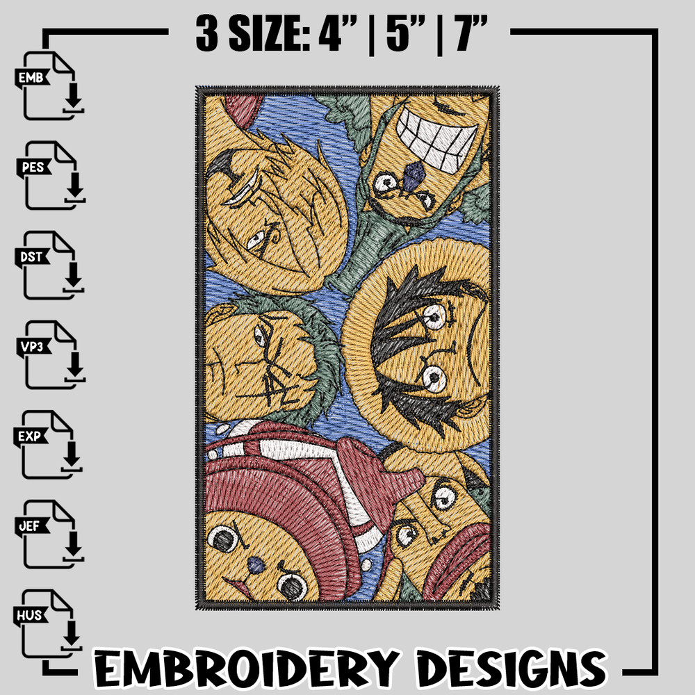 mugiwara embroidery design