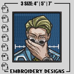 kento nanami embroidery design, jujutsu kaisen embroidery, anime design, logo design, anime shirt, digital download