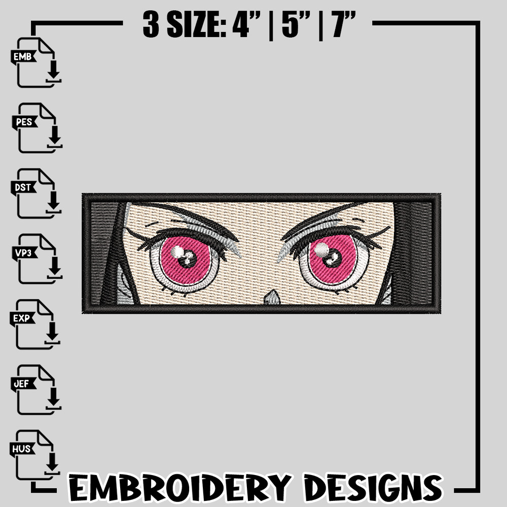 Nezuko Eyes embroidery design