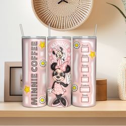 minnie tumbler wrap, minnie coffee tumbler, cute cartoon 3d,tumbler png, 20oz skinny tumbler, sublimation