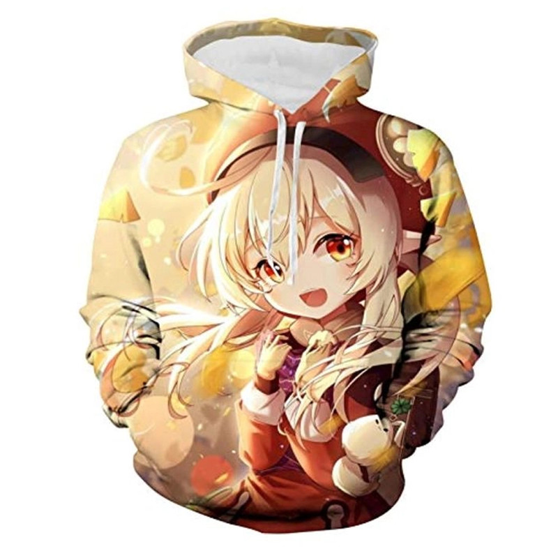 Klee Genshin Impact All Over Print 3D Hoodie Zip Hoodie, Klee Genshin Impact 3D Hoodie Zip Hoodie Fleece Hoodie