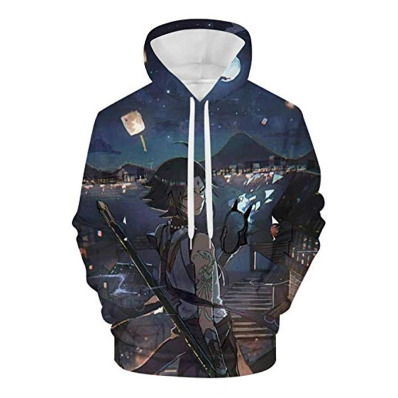 Xiao Genshin Impact All Over Print 3D Hoodie Zip Hoodie, Xiao Genshin Impact 3D Hoodie Zip Hoodie Fleece Hoodie