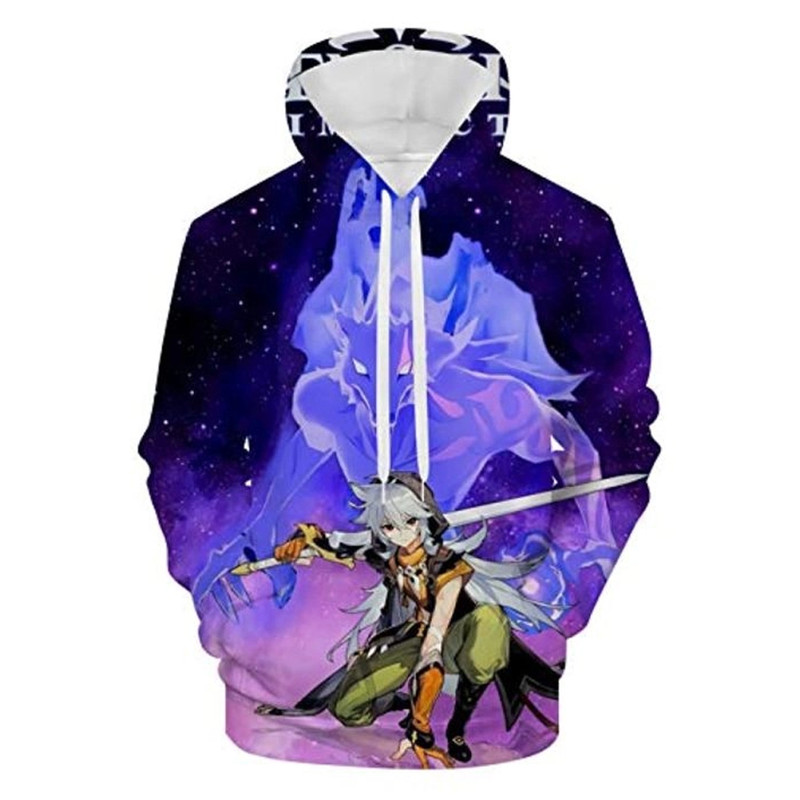 Razor Genshin Impact All Over Print 3D Hoodie Zip Hoodie, Razor Genshin Impact 3D Hoodie Zip Hoodie Fleece Hoodie