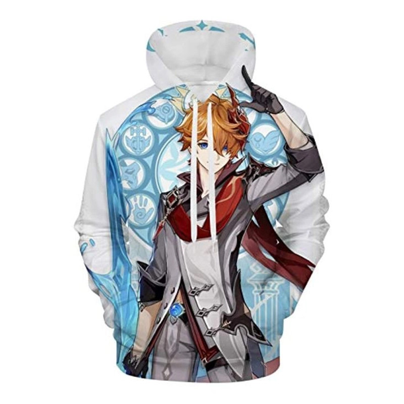 Tartaglia Genshin Impact All Over Print 3D Hoodie Zip Hoodie, Tartaglia Genshin Impact Hoodie Zip Hoodie Fleece Hoodie