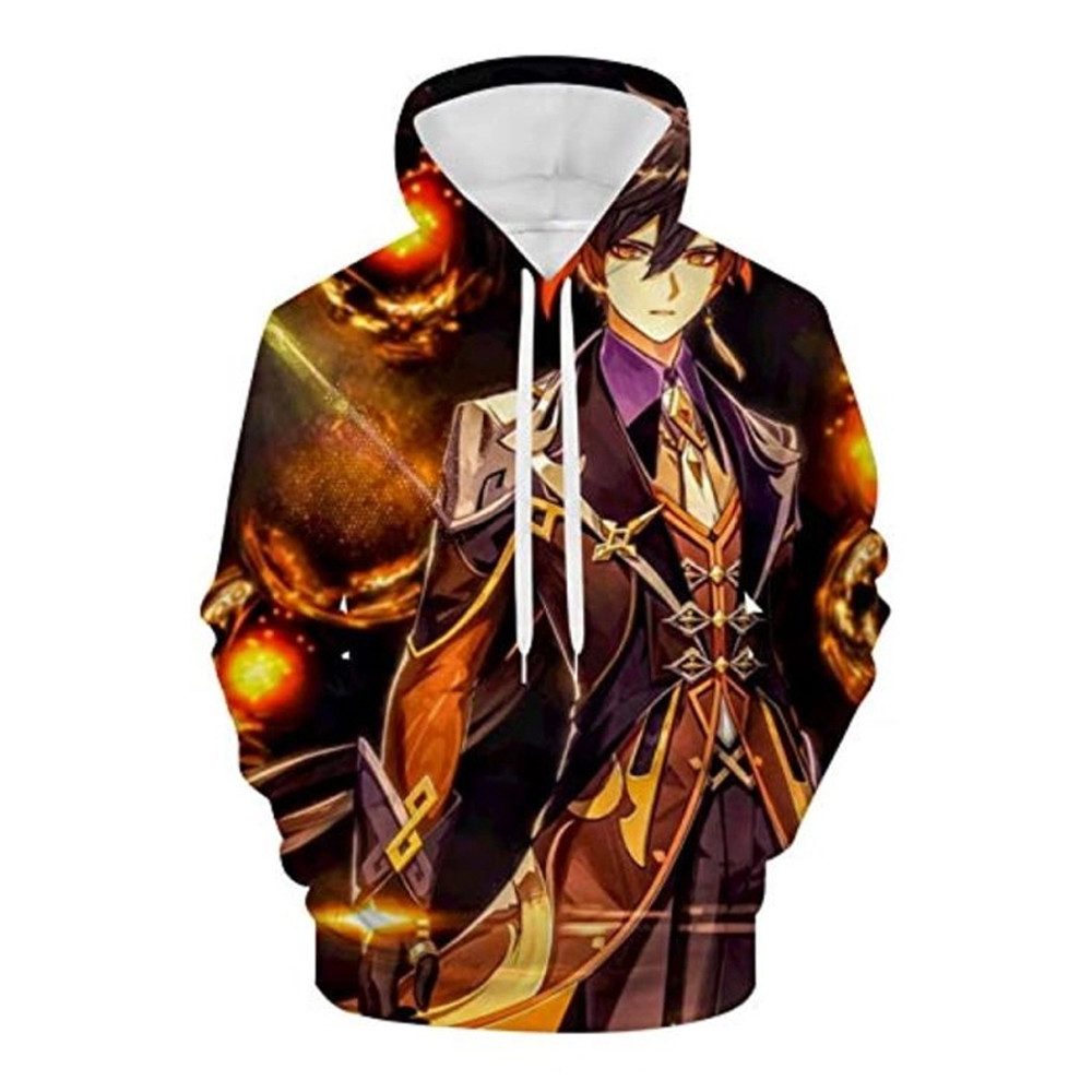 Zhongli Genshin Impact All Over Print 3D Hoodie Zip Hoodie, Zhongli Genshin Impact 3D Hoodie Zip Hoodie Fleece Hoodie