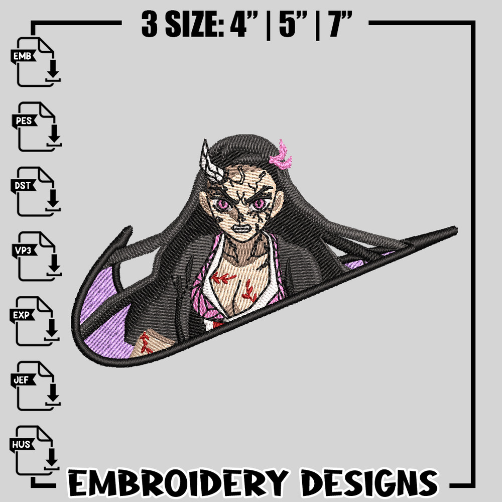 Nike x Nezuko v2 embroidery design