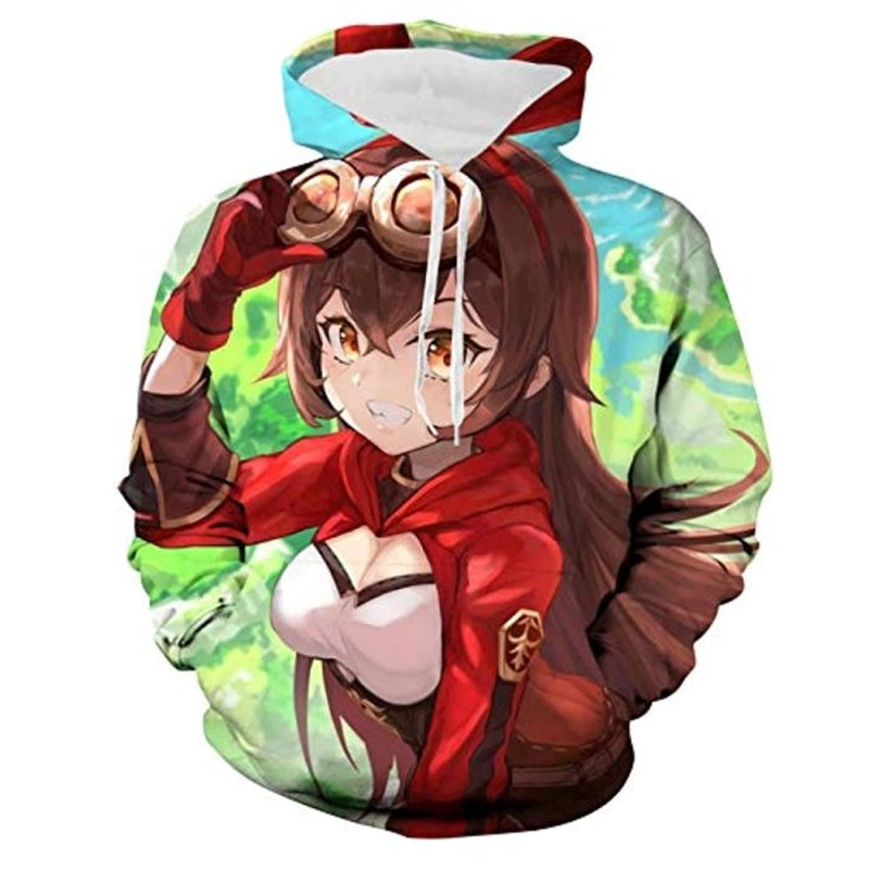 Amber Genshin Impact All Over Print 3D Hoodie Zip Hoodie, Amber Genshin Impact 3D Hoodie Zip Hoodie Fleece Hoodie