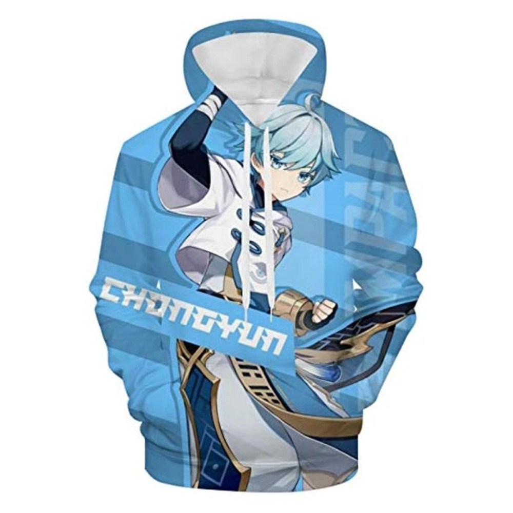 Chongyun Genshin Impact All Over Print 3D Hoodie Zip Hoodie, Chongyun Genshin Impact 3D Hoodie Zip Hoodie Fleece Hoodie