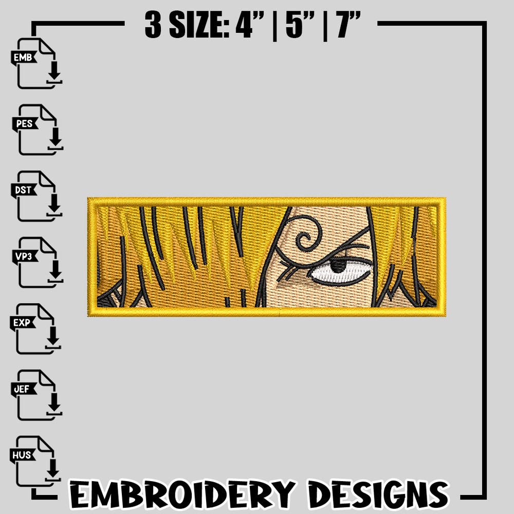 Sanji Eyes embroidery design