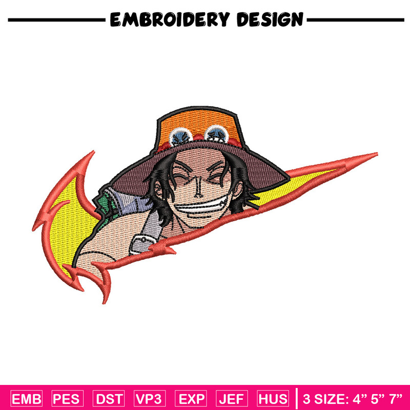 Ace box embroidery design, One piece embroidery, Nike design, Embroidery shirt, Embroidery file, Digital download.jpg