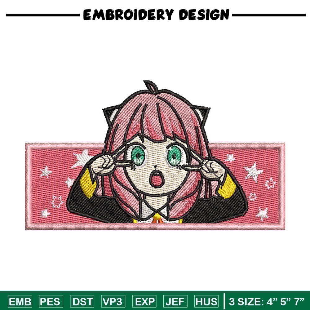 Anya box embroidery design, Spy family embroidery, Anime design, Embroidery shirt, Embroidery file, Digital download.jpg
