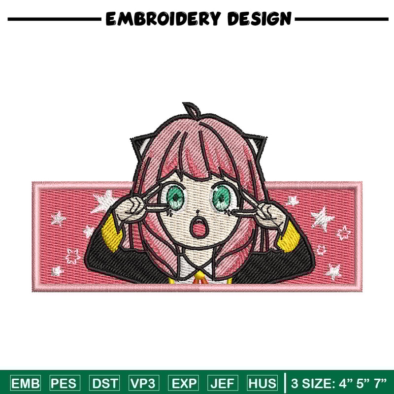 Anya box embroidery design, Spy family embroidery, Anime design, Embroidery shirt, Embroidery file, Digital download.jpg