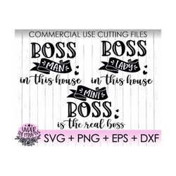 Boss Lady in This House Svg, Boos Man in This House Svg, The baby boss SvG, Family matching shirts Svg, Motivational, St