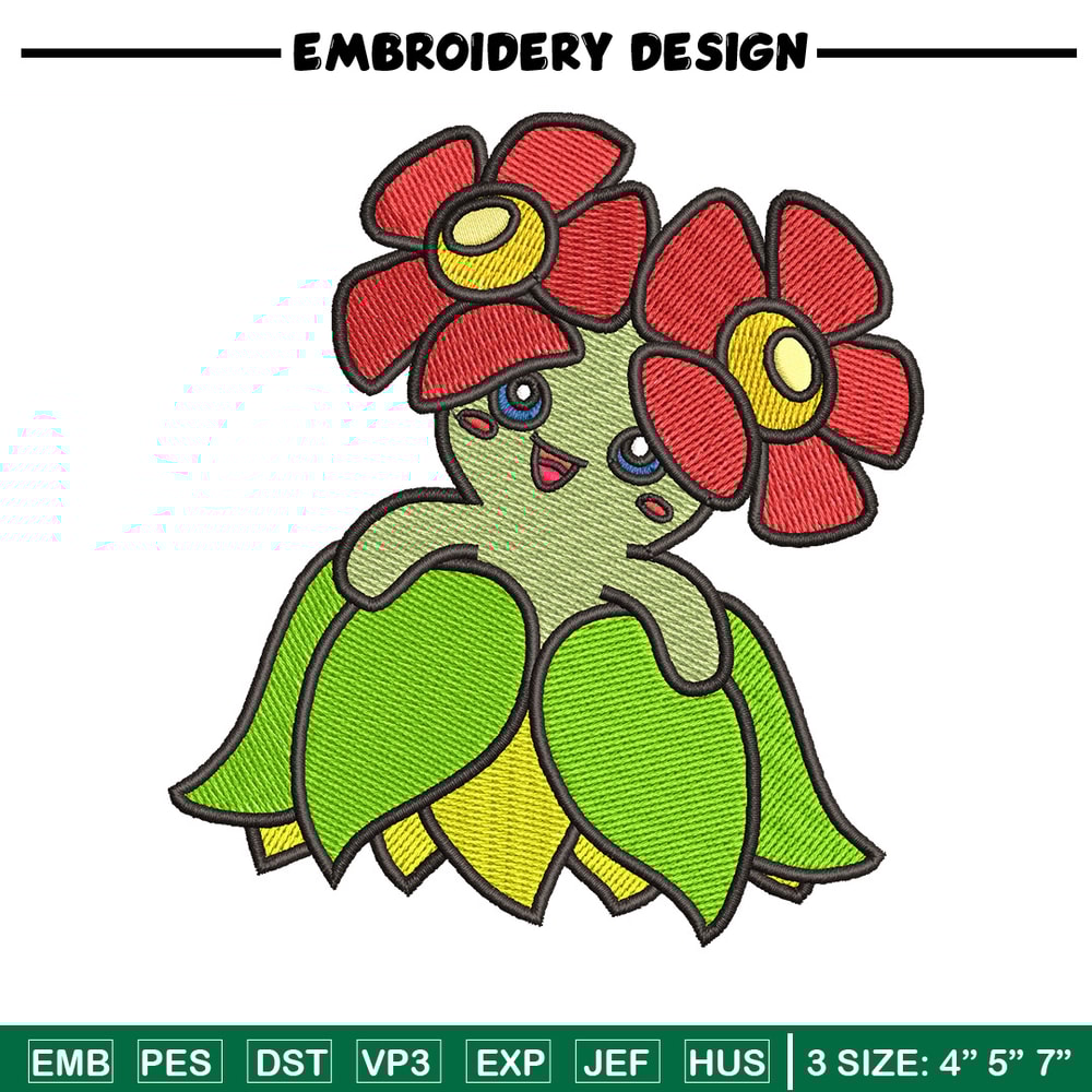 Bellossom embroidery design, Bellossom embroidery, Anime design, Embroidery shirt, Embroidery file, Digital download.jpg