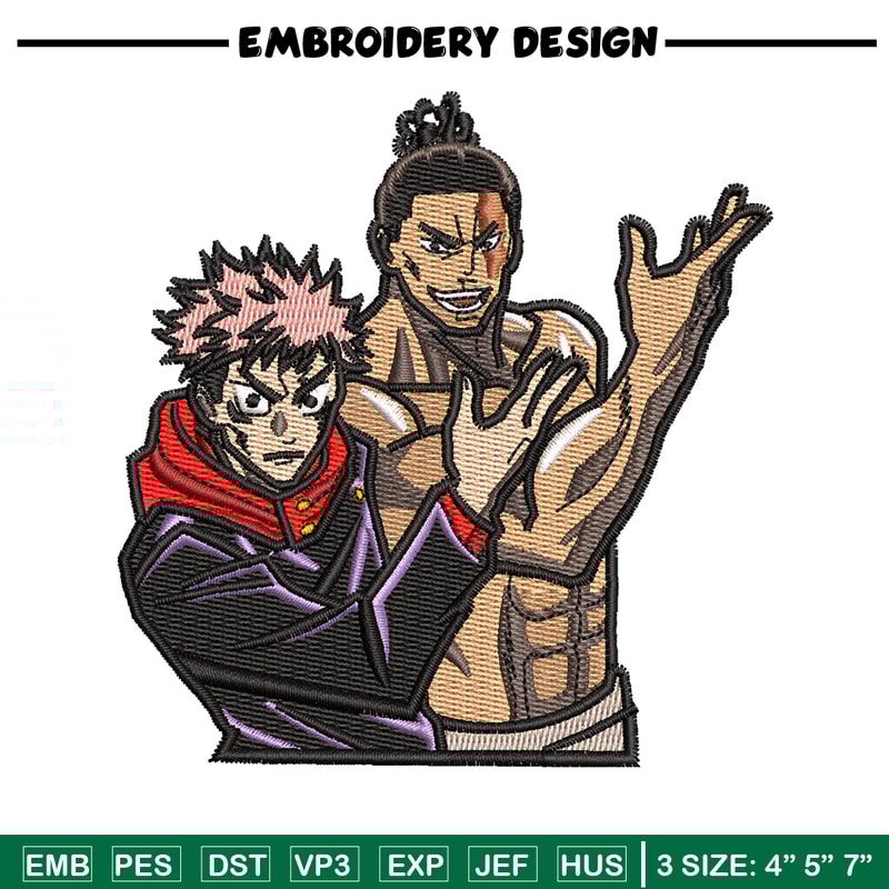 Best friends embroidery design, Jujutsu embroidery, Anime design, Embroidery shirt, Embroidery file, Digital download.jpg