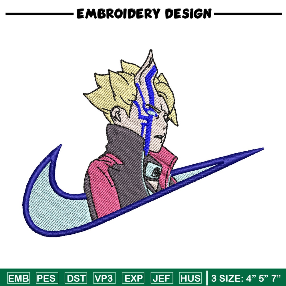 Boruto swoosh embroidery design, Naruto embroidery, Anime design, Embroidery shirt, Embroidery file,Digital download.jpg