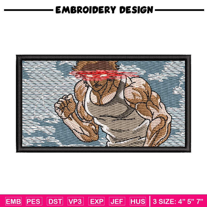 Baki laser eyes embroidery design, Baki embroidery, Anime design, Embroidery shirt, Embroidery file, Digital download.jpg