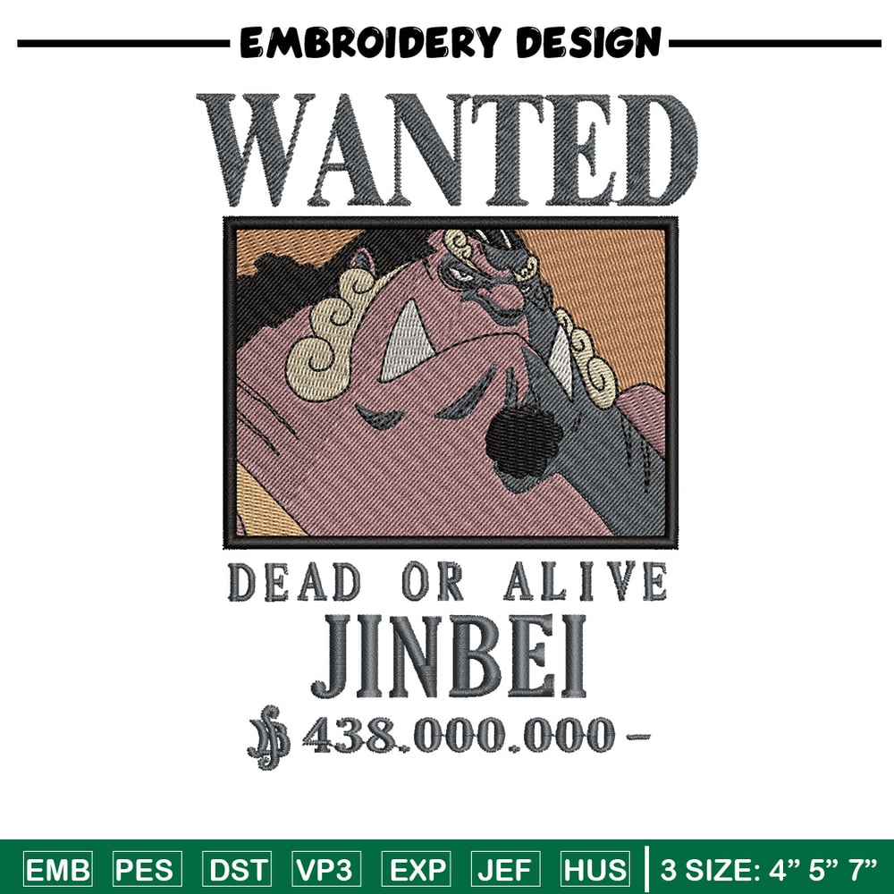 Bounty jinbei embroidery design, One piece embroidery, Anime design, Embroidery shirt, Embroidery file,Digital download.zip.jpg