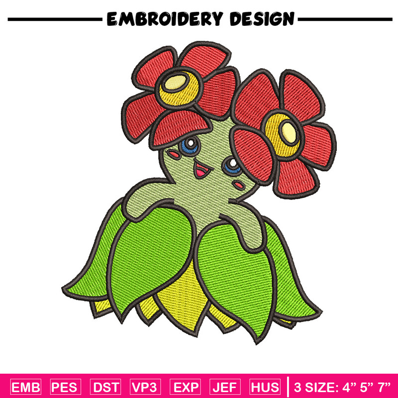 Bellossom embroidery design, Bellossom embroidery, Anime design, Embroidery shirt, Embroidery file, Digital download.jpg