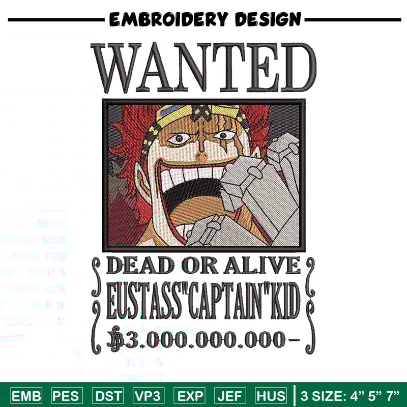 Bounty kid embroidery design, One piece embroidery, Anime design, Embroidery shirt, Embroidery file,Digital download.jpg