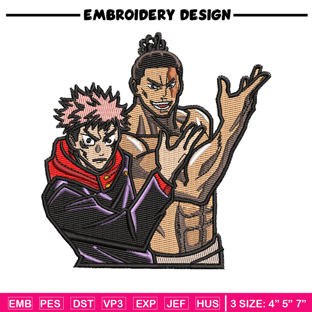 Best friends embroidery design, Jujutsu embroidery, Anime design, Embroidery shirt, Embroidery file, Digital download.jpg