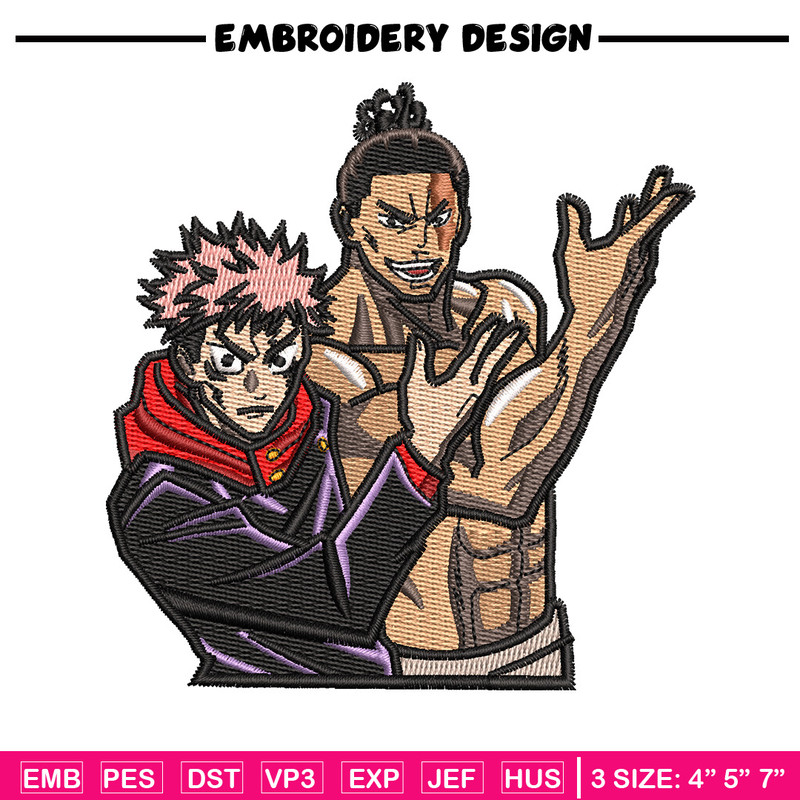Best friends embroidery design, Jujutsu embroidery, Anime design, Embroidery shirt, Embroidery file, Digital download.jpg