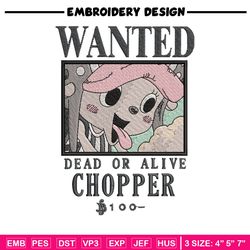 Bounty chopper embroidery design, One piece embroidery, Anime design, Embroidery shirt, Embroidery file,Digital download