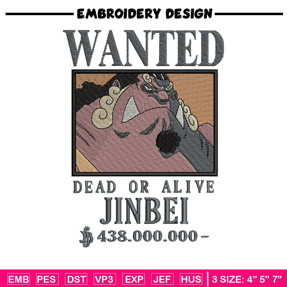 Bounty jinbei embroidery design, One piece embroidery, Anime design, Embroidery shirt, Embroidery file,Digital download.zip.jpg