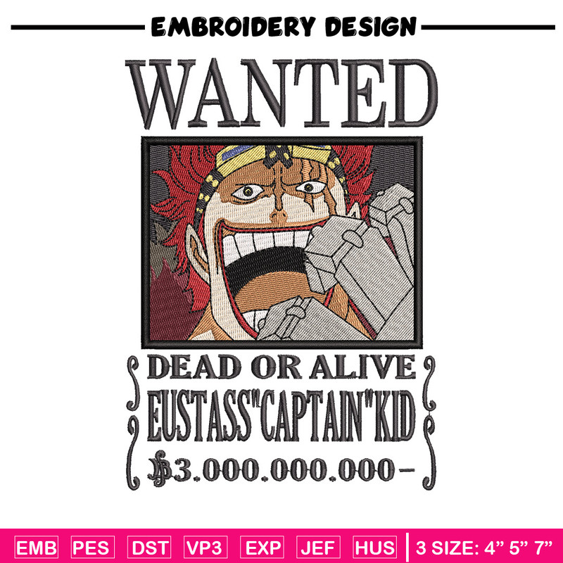 Bounty kid embroidery design, One piece embroidery, Anime design, Embroidery shirt, Embroidery file,Digital download.jpg