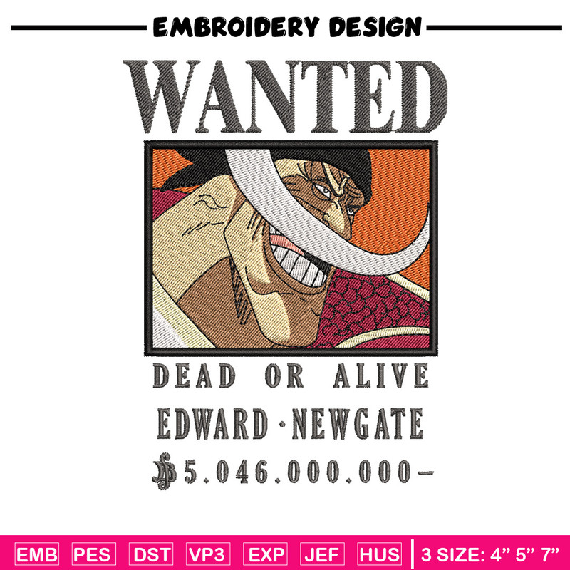 Bounty newgate embroidery design, One piece embroidery, Anime design, Embroidery shirt, Embroidery file,Digital download.zip.jpg