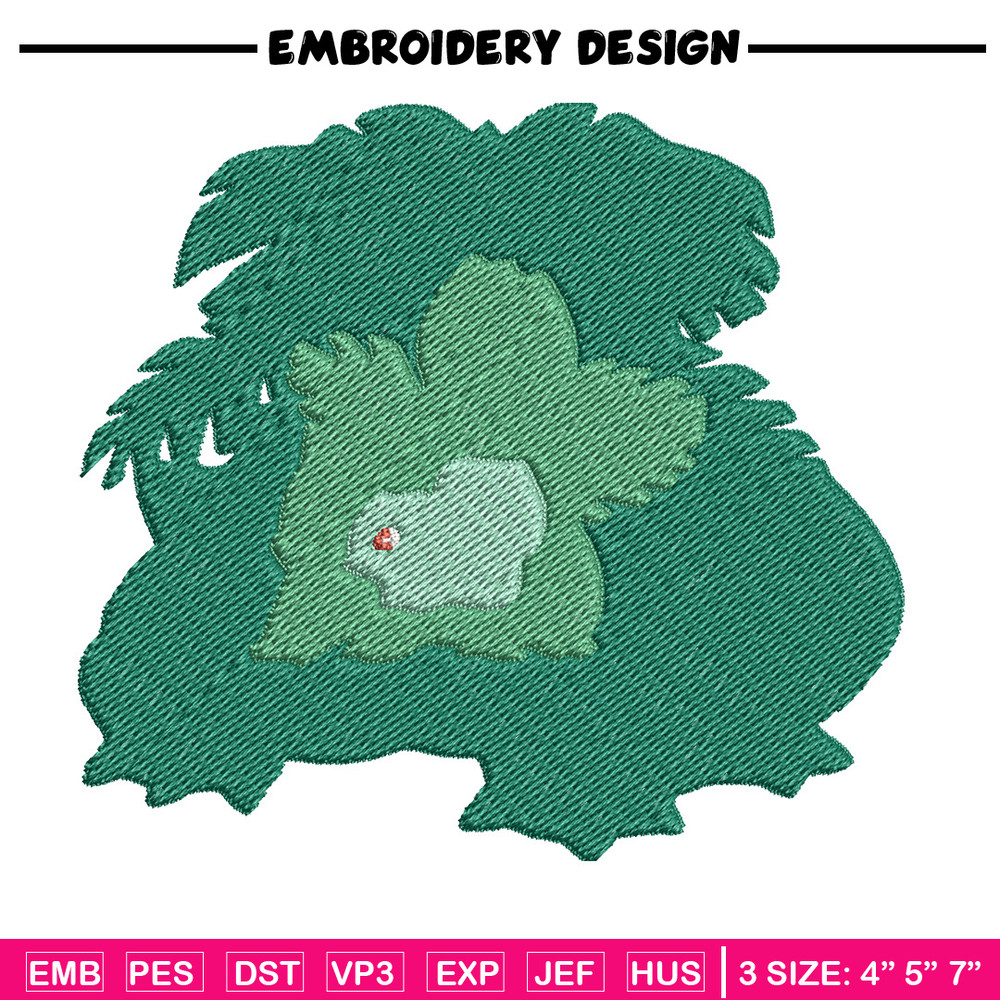 Bulbasaur embroidery design, Pokemon embroidery, Anime design, Embroidery shirt, Embroidery file, Digital download.jpg