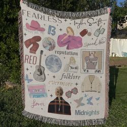 eras 2023 woven throw blanket, eras reputation blanket, swiftie tapestry throw, taylor swiftie merch gift, room decor, s