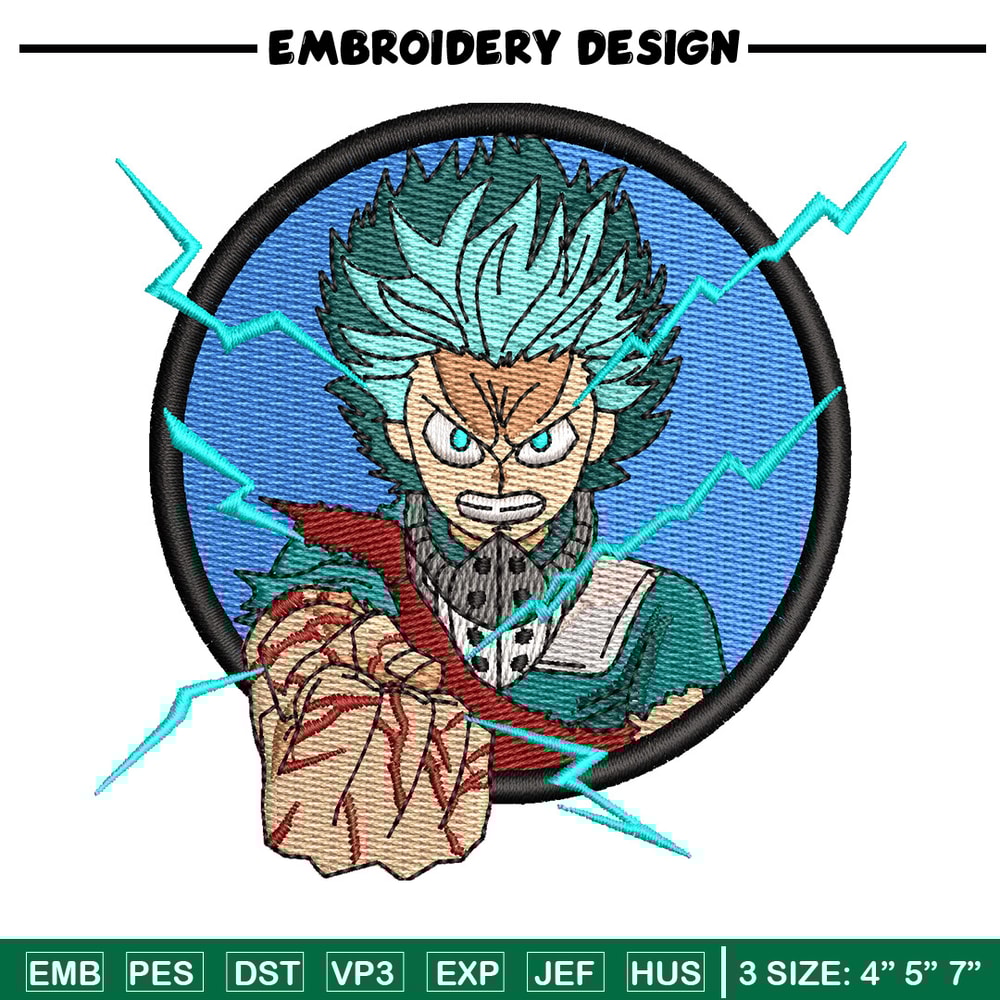 Deku circle embroidery design, Mha embroidery, Anime design, Embroidery shirt, Embroidery file, Digital download.jpg