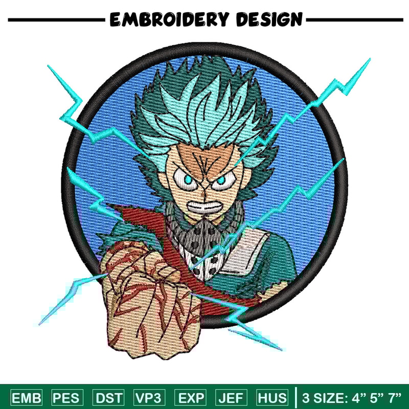 Deku circle embroidery design, Mha embroidery, Anime design, Embroidery shirt, Embroidery file, Digital download.jpg