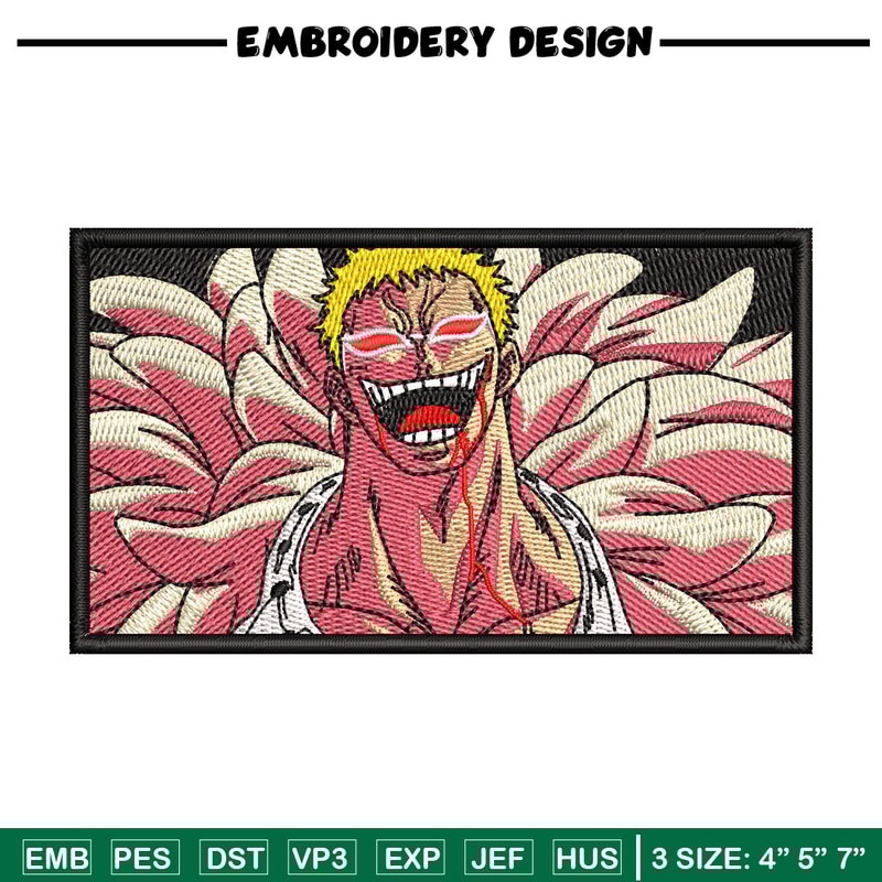 Doffy box embroidery design, One piece embroidery, Anime design, Embroidery shirt, Embroidery file, Digital download.jpg