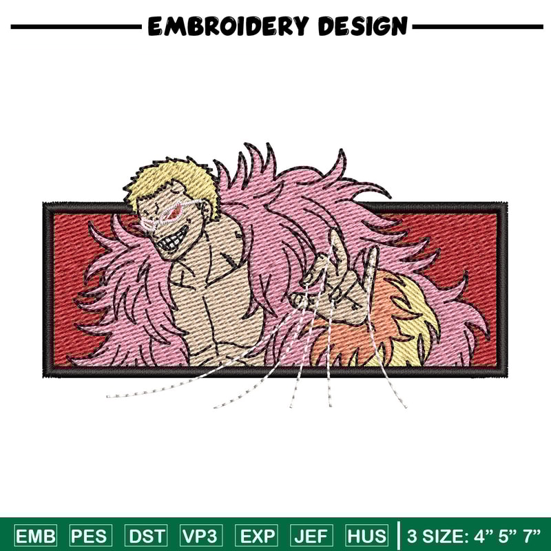 Doffy frame embroidery design, One piece embroidery, Anime design, Embroidery shirt, Embroidery file, Digital download.jpg