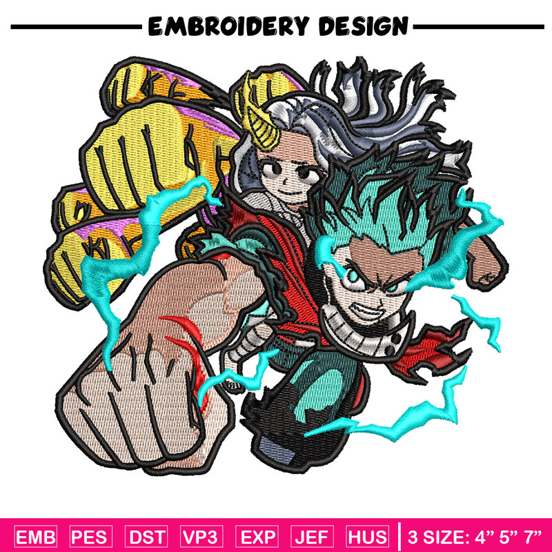 Deku punch embroidery design, Mha embroidery, Anime design, Embroidery shirt, Embroidery file, Digital download.jpg