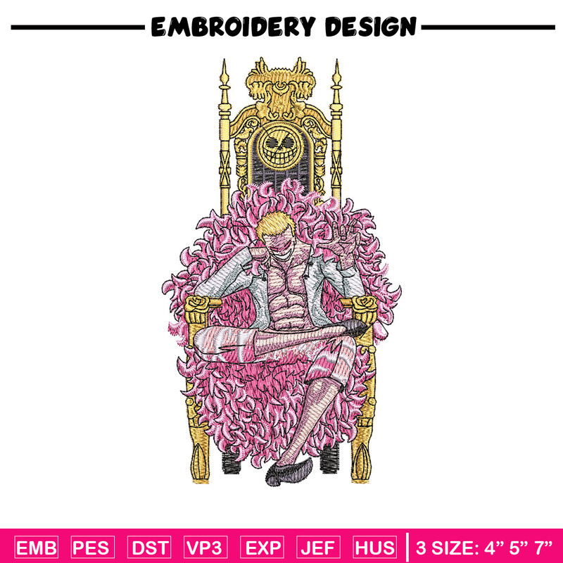 Doffy king embroidery design, One piece embroidery, Anime design, Embroidery shirt, Embroidery file, Digital download.jpg