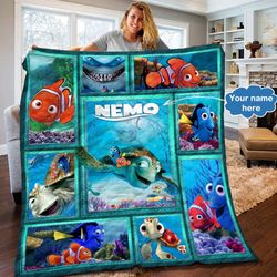 personalized finding nemo sherpa blanket  finding nemo fleece blanket  nemo birthday gifts  nemo dory christmas gift for