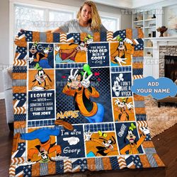 personalized goofy quilt blanket, goofy bedding set goofy themed quilt birthday gifts  goofy christmas gift for kids-1.j